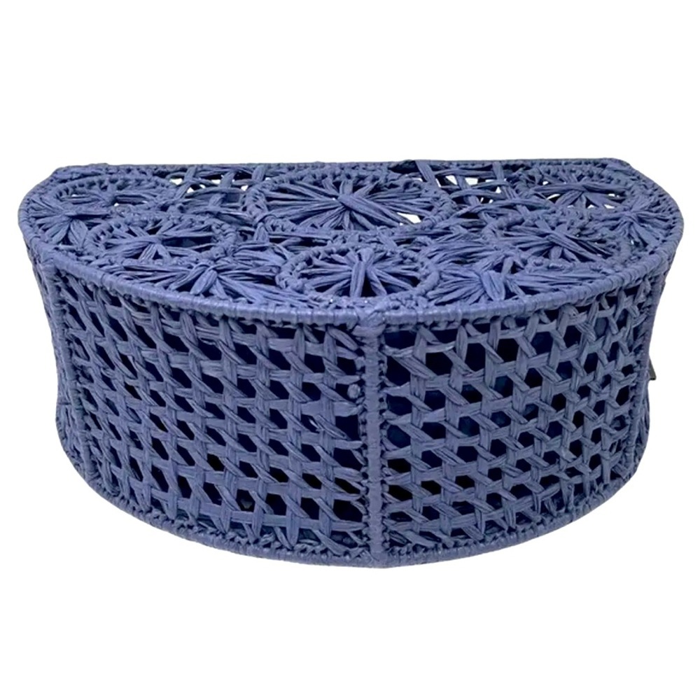 NWT House of Harlow Hand Woven Basket Rattan Bohemian Wicker Clutch - Picture 4 of 5